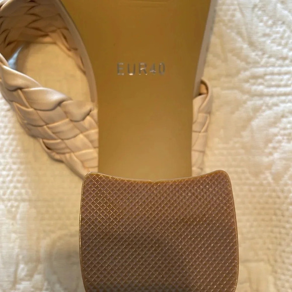 Braided Heel Slides Sandals New Euro Size 40 US 9.5 Creamy Off White Color - Picture 4 of 5